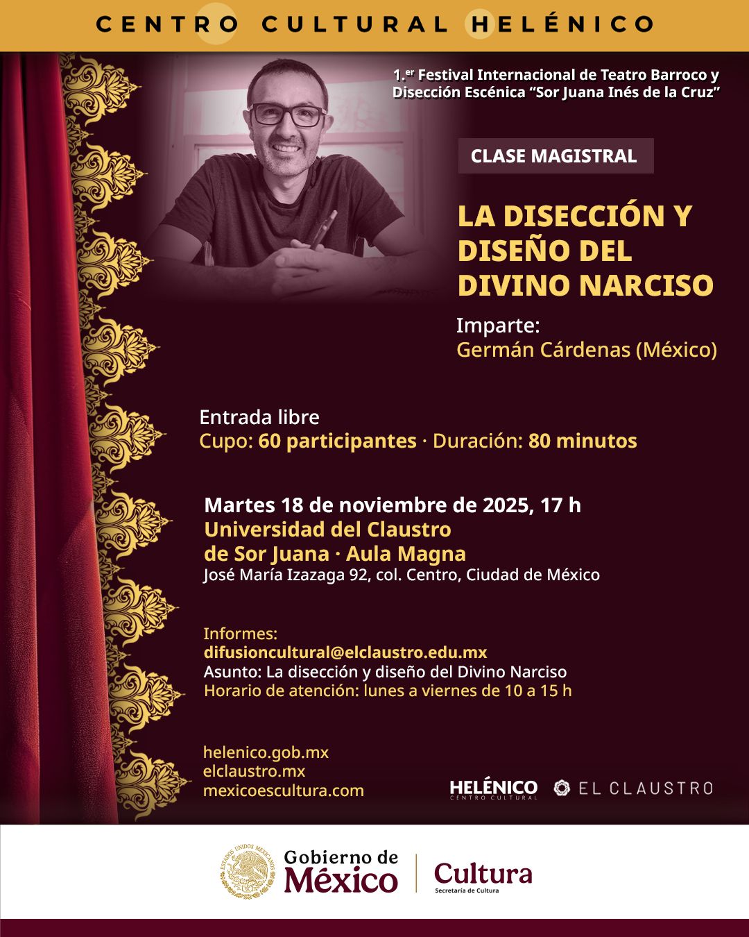 Imagen muestra de CLASE MAGISTRAL LA DISECCIÓN Y DISEÑO DEL DIVINO NARCISO 